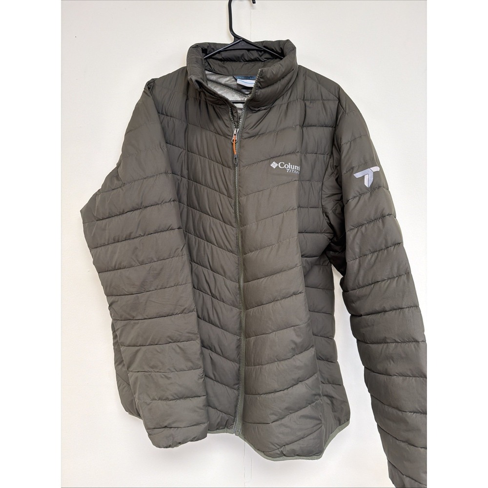 Columbia Mens XL Titanium Omni Heat Insulated Hooded Jacket Ski Puffer